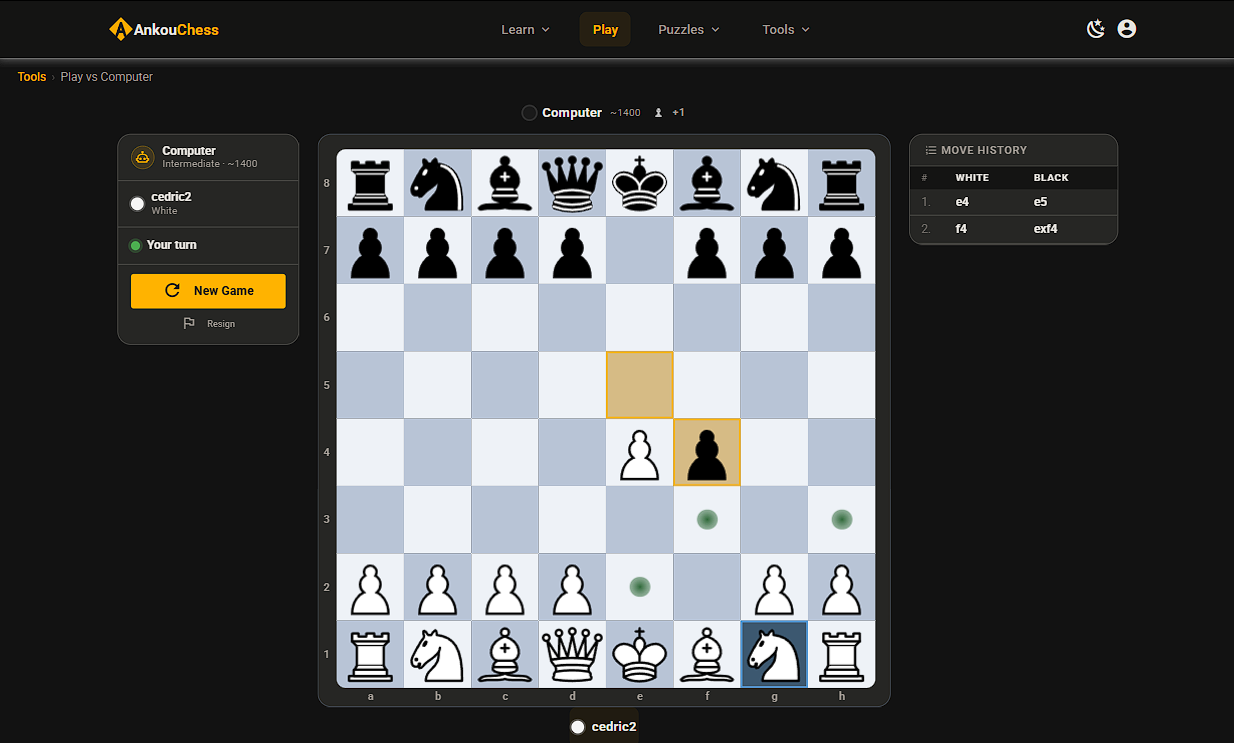 Play chess against an AI with adjustable difficulty